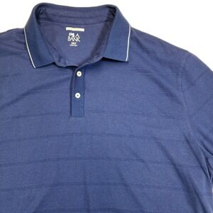 Jos A Bank Mens 3XLT Blue Striped Polo Shirt Short Sleeve Cotton Golf Big Tall